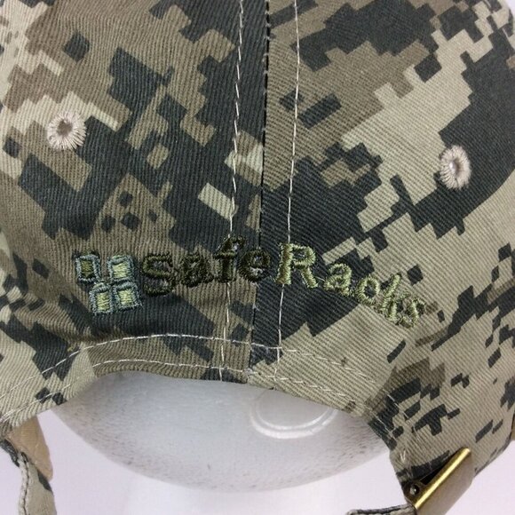 Digital Camo Cap Embroidered American Flag Patch Safe Racks Brand Adjustable - Picture 4 of 6